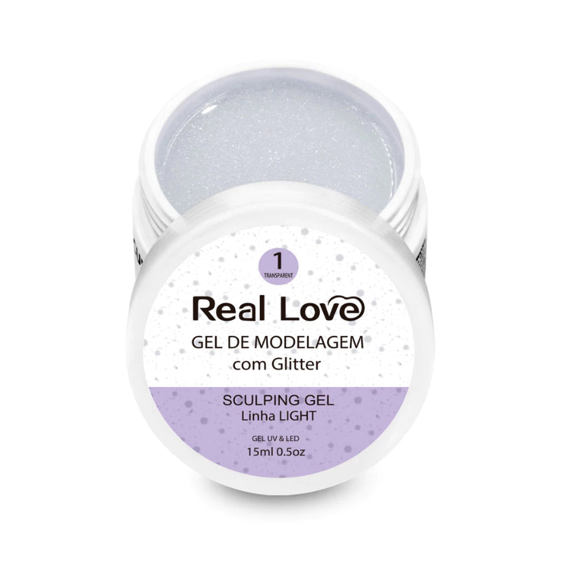 Gel Sculpting Com Glitter - Gel Uv/Led 15ml - Real Love