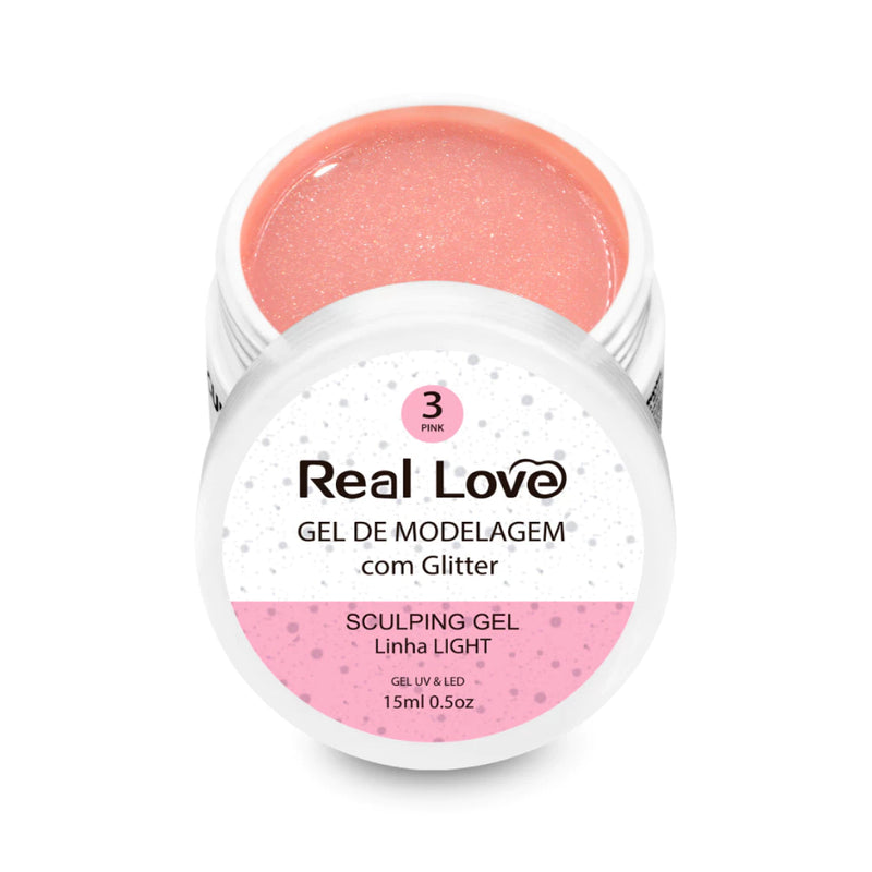 Gel Sculpting Com Glitter - Gel Uv/Led 15ml - Real Love