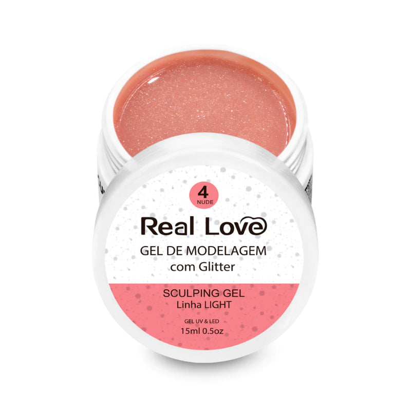 Gel Sculpting Com Glitter - Gel Uv/Led 15ml - Real Love