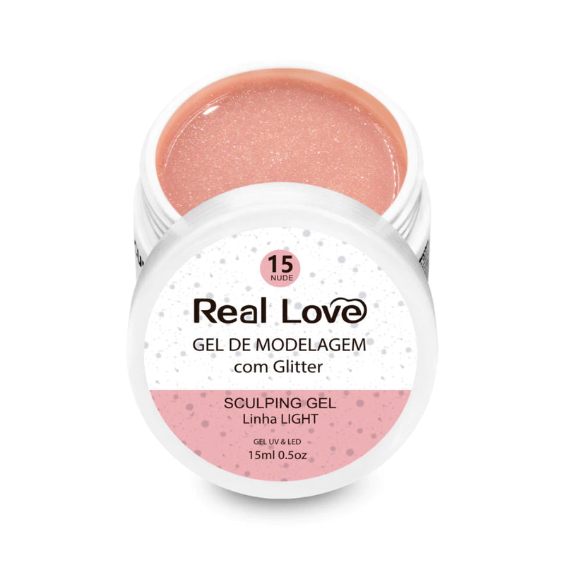 Gel Sculpting Com Glitter - Gel Uv/Led 15ml - Real Love