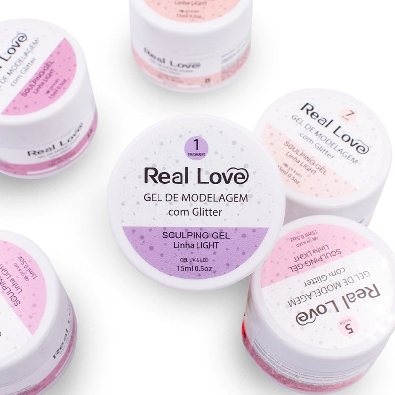 Gel Sculpting Com Glitter - Gel Uv/Led 15ml - Real Love