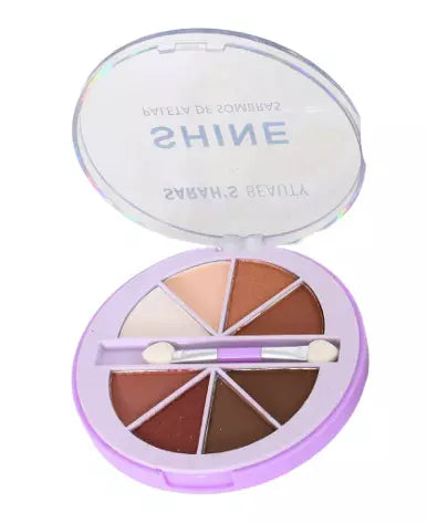 PALETA DE SOMBRA SHINE 8 CORES (3 TONS) - SARAH'S BEAUTY - SHINE-A