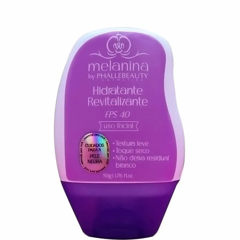 Phállebeauty Melanina - Hidratante Revitalizante Facial FPS 40 Pele Negra 50g