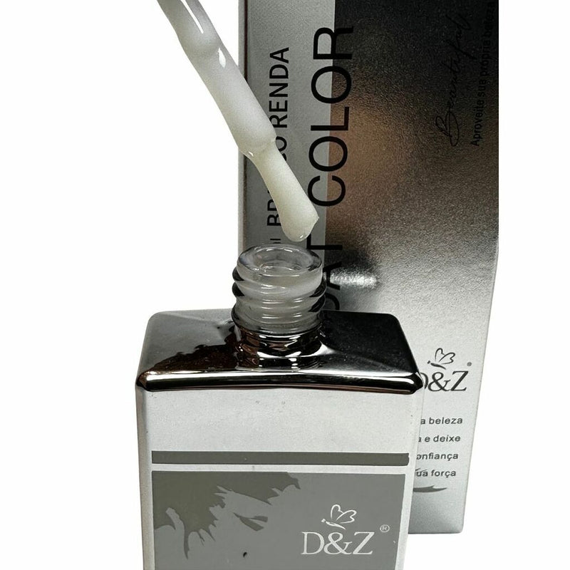 Top Coat Color Branco Renda Unhas Gel 18ml - D&z