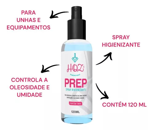 Prep Hqz Spray Higienizante Para Unhas 120ml