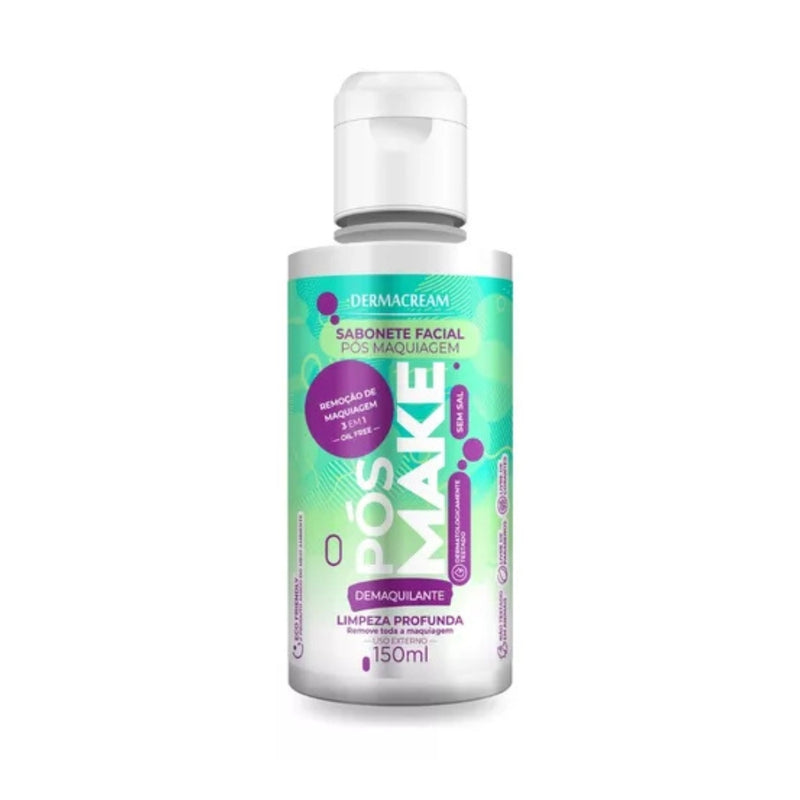 Sabonete Pós Make Facial Demaquila Hidrata Dermacream 150ml