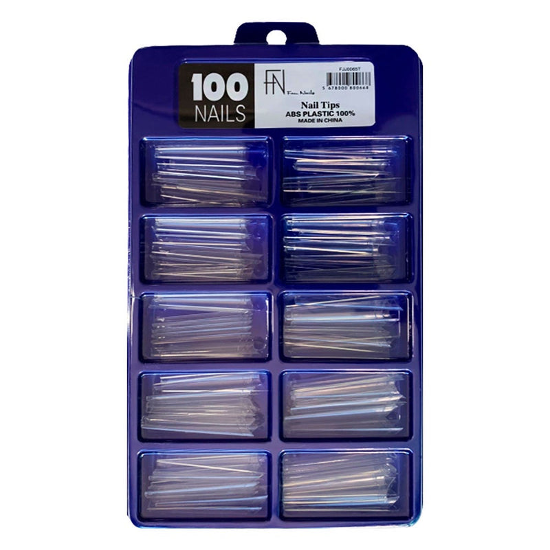 Tips Extra Longa Curvatura C Transparente Fan Nails 100 unidades