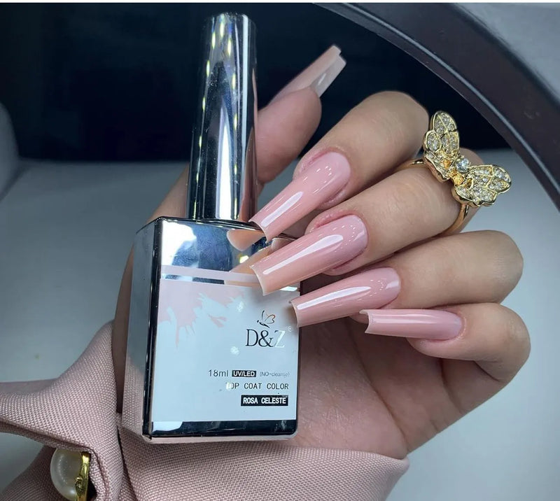 Top Coat Color Branco Renda Unhas Gel 18ml - D&z